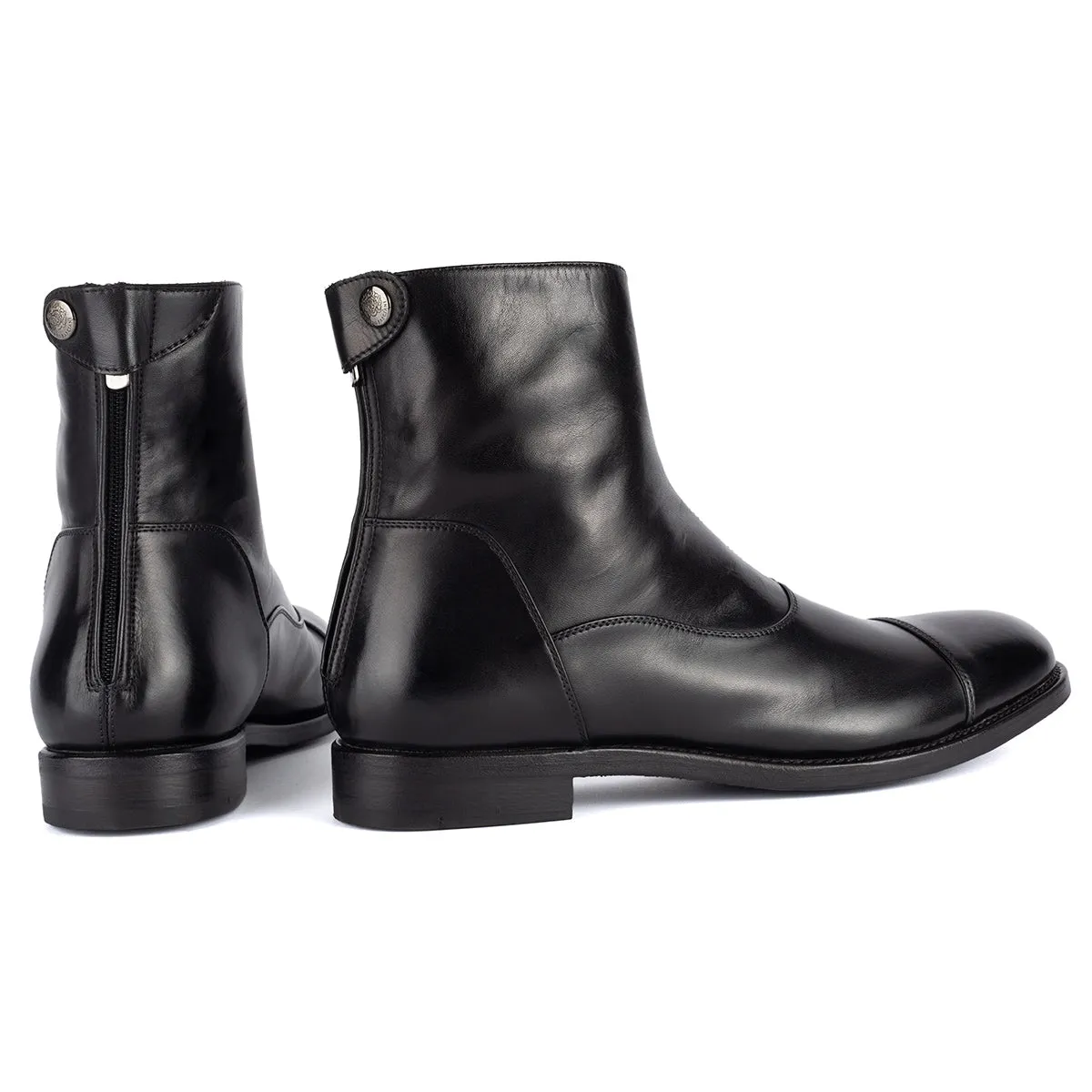 ABEL 59100<br> Black Back Zipper Ankle Boots