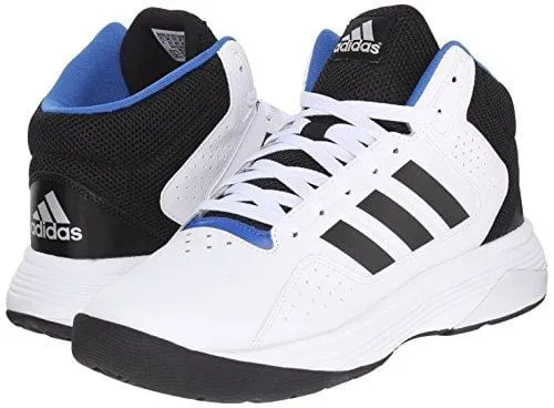 adidas NEO Men's Cloudfoam Ilation Mid Basketball Shoe,White/Black/Metallic Silver,10 M US