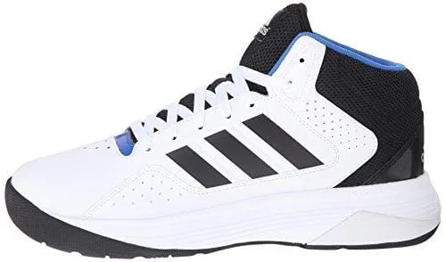 adidas NEO Men's Cloudfoam Ilation Mid Basketball Shoe,White/Black/Metallic Silver,10 M US