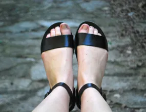City Sophia ankle strap leather sandals