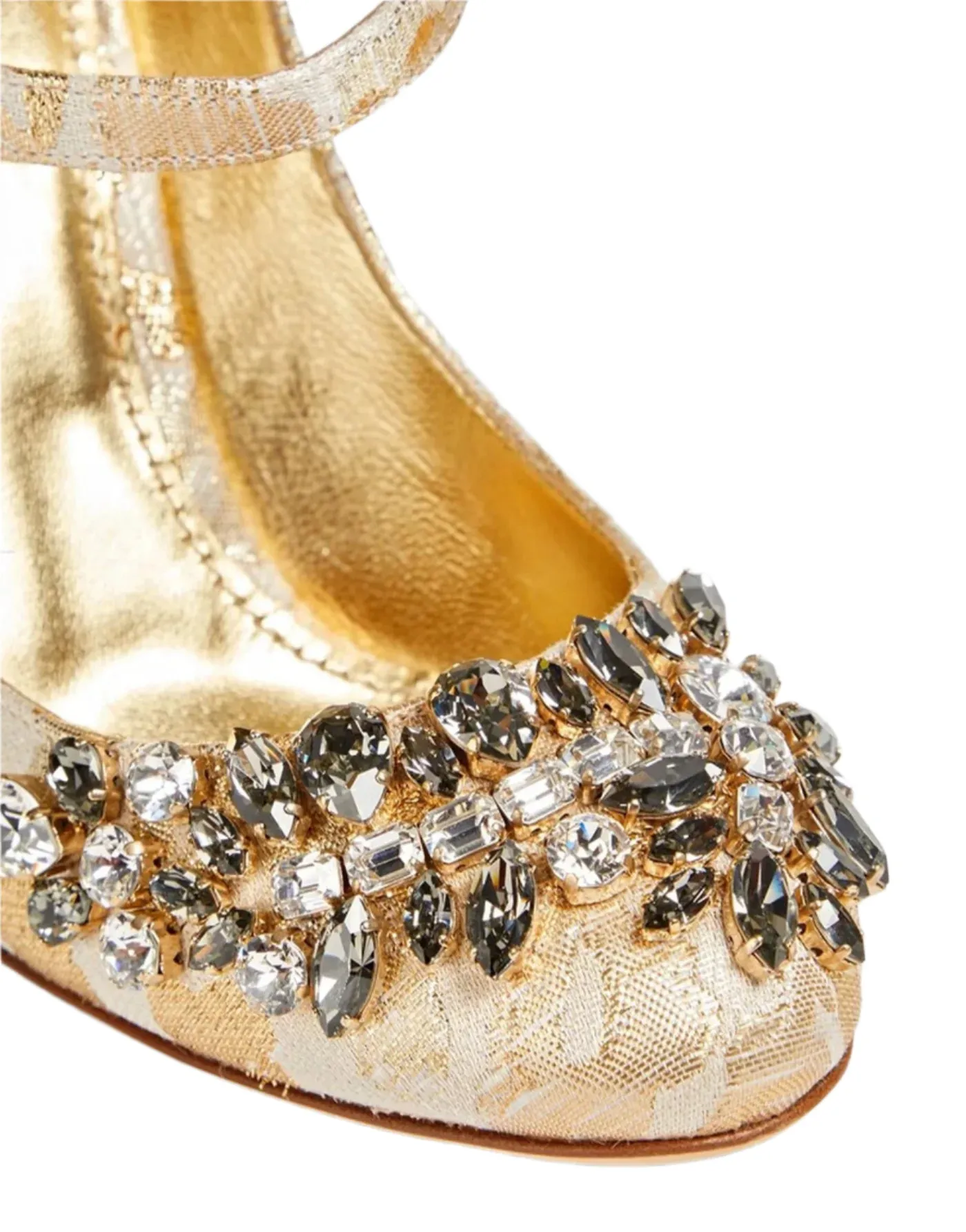 Dolce & Gabbana Mary Janes Pumps In Gold Floral