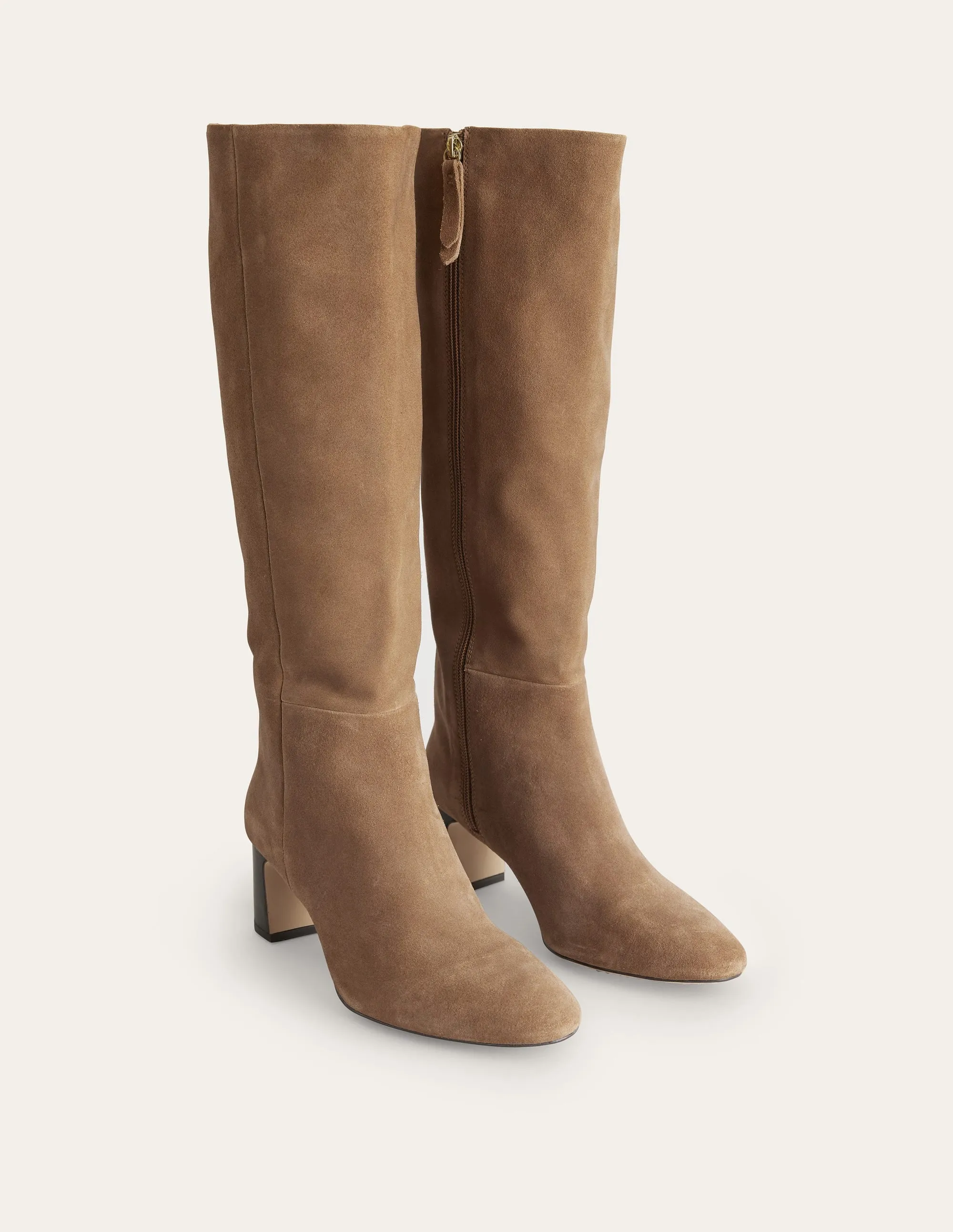 Erica Knee High Leather Boots-Golden Brown Cow Suede