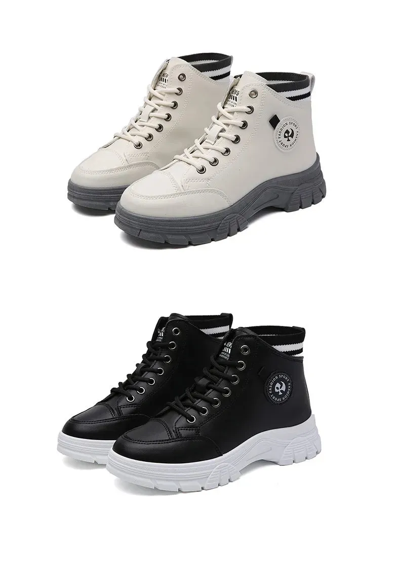 Fall High Top Sneakers White Internet Celebrity Student Casual Shoes