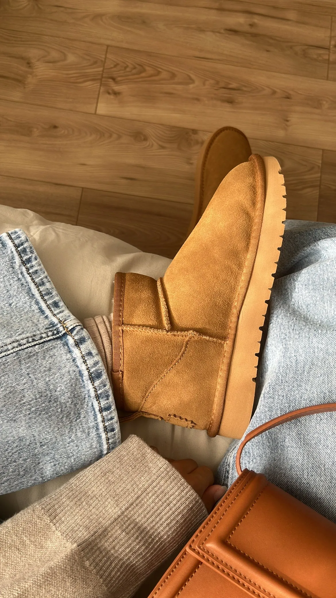 Fleece-lined ankle boots [camel]