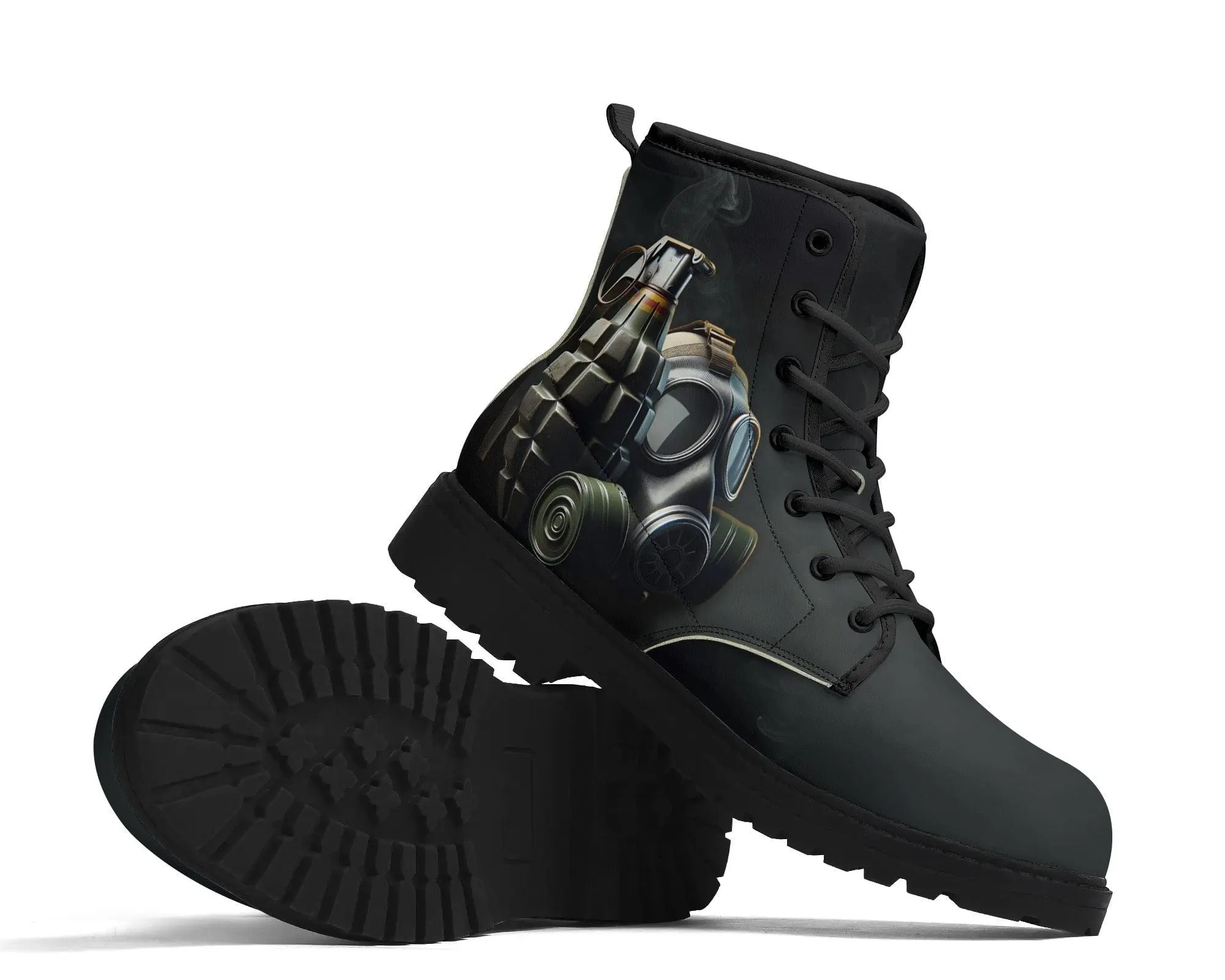 Gas Grenade Leather Boots