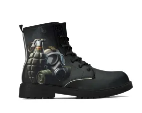 Gas Grenade Leather Boots