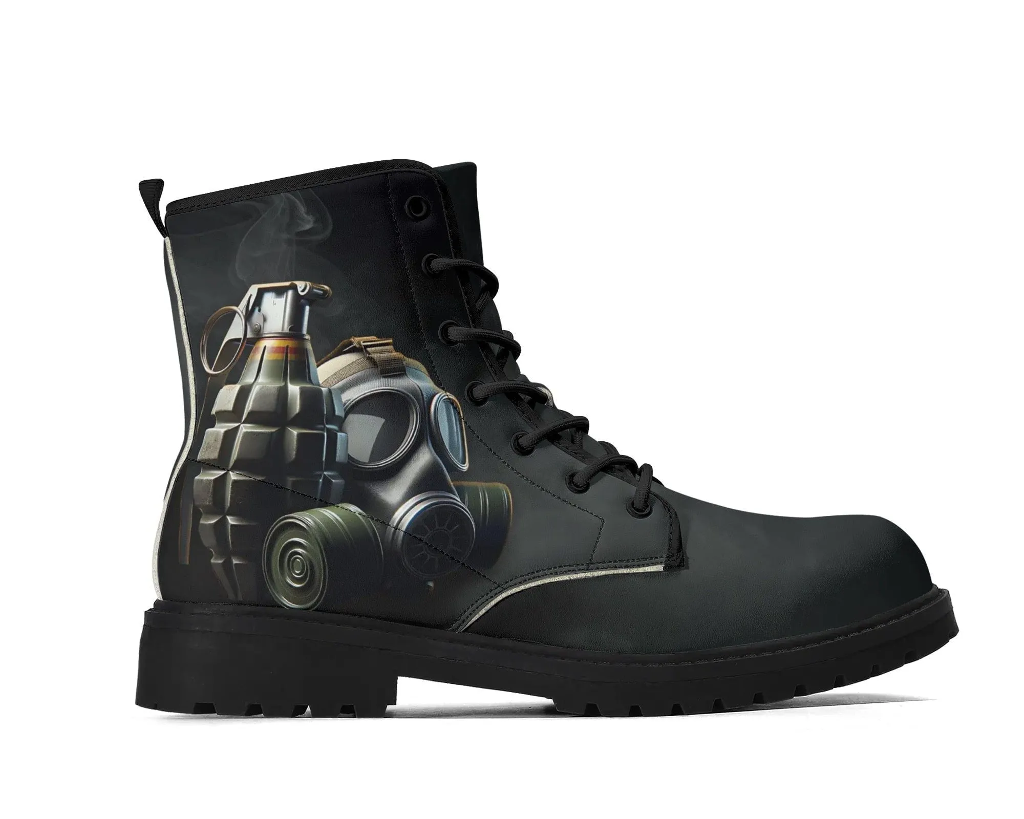 Gas Grenade Leather Boots