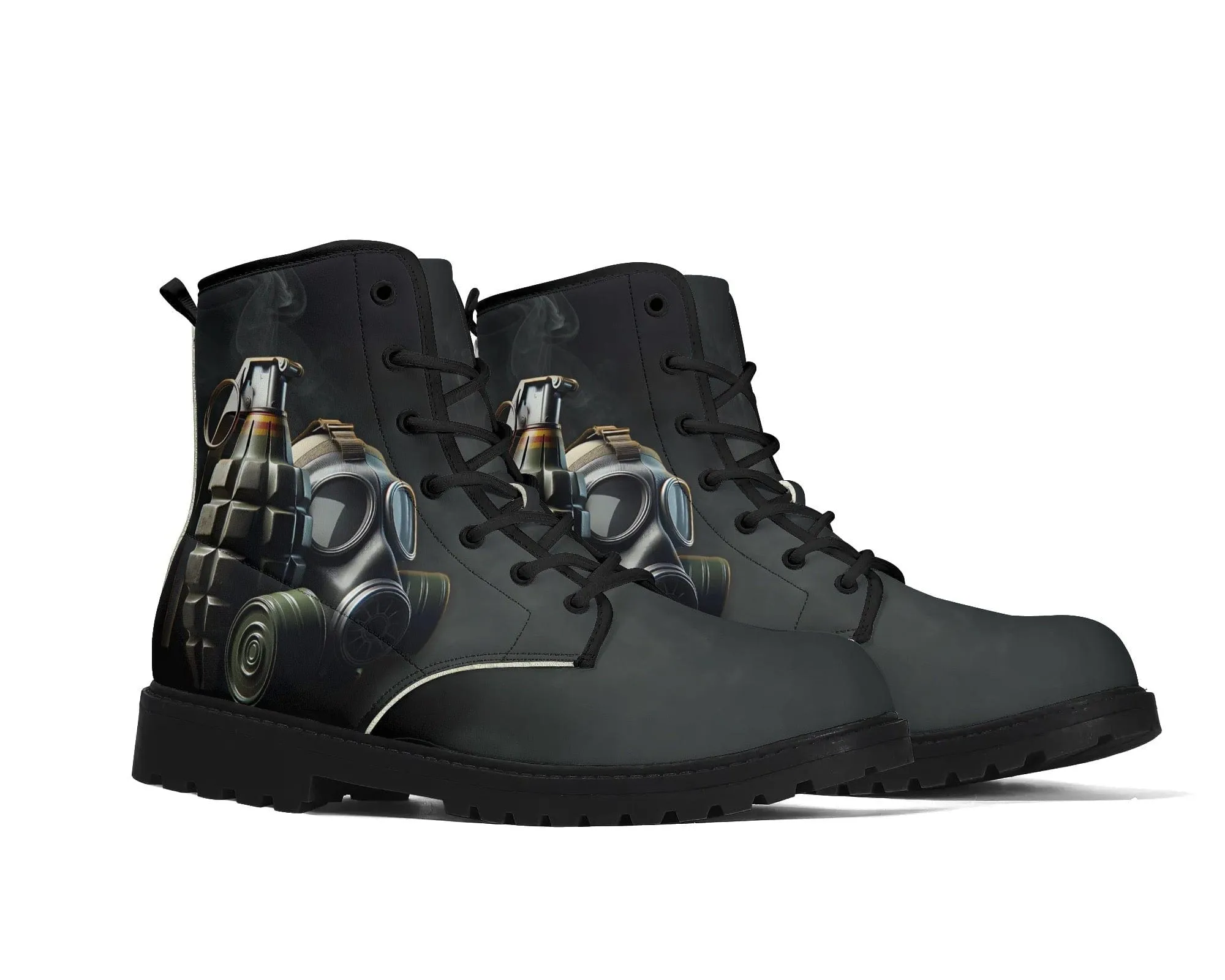 Gas Grenade Leather Boots