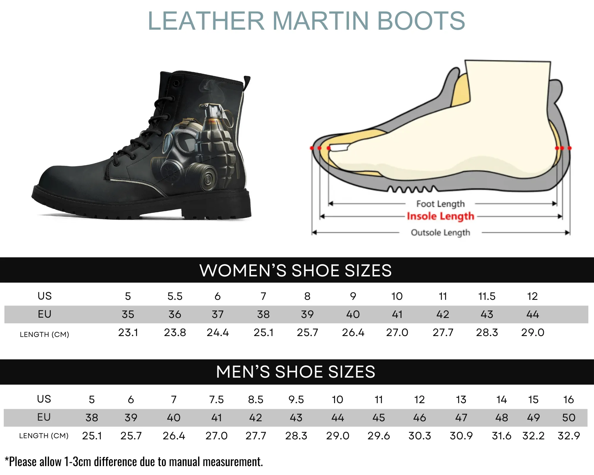 Gas Grenade Leather Boots