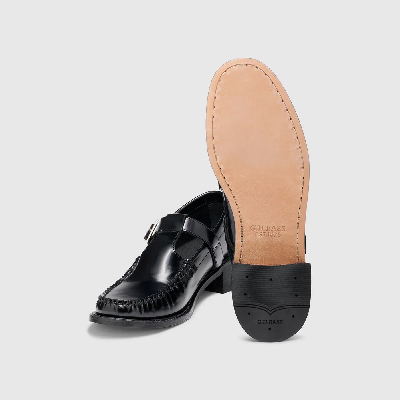 G.H. Bass Women's Mary Jane Heel Loafer in Black