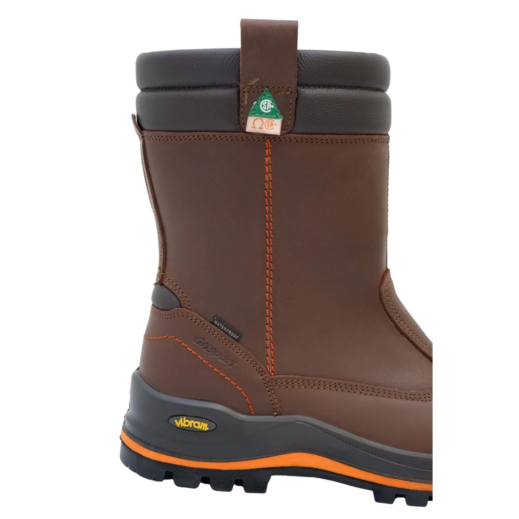 Grisport Men's Moose Pull-On Winter Safety Boots - Leather Waterproof, Vibram® Megagrip Pro Sole, Sizes 7-14 - CSA/ASTM, ESR/EH Rated for Rugged Use