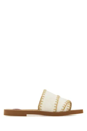 Ivory canvas Woody slippers