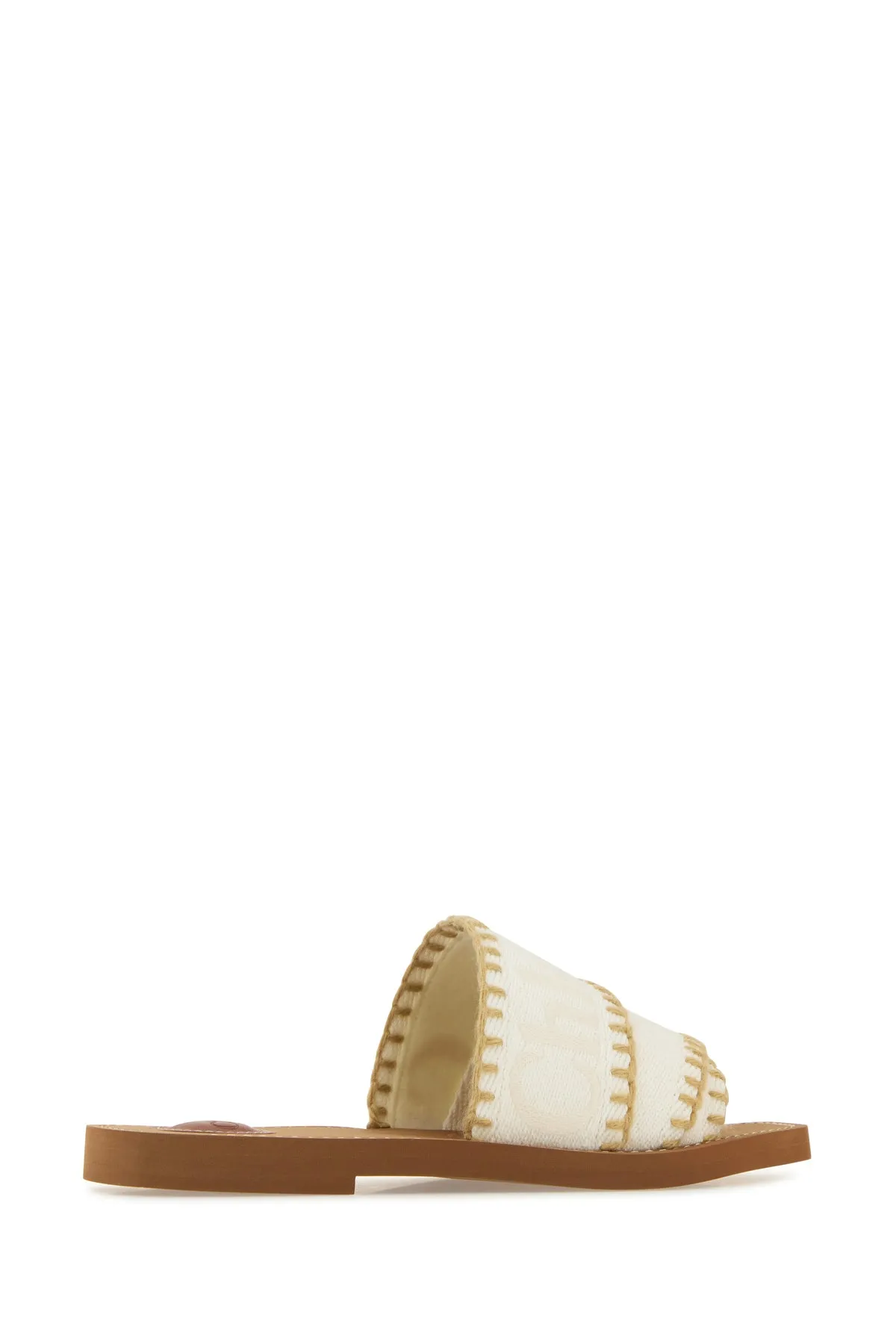 Ivory canvas Woody slippers