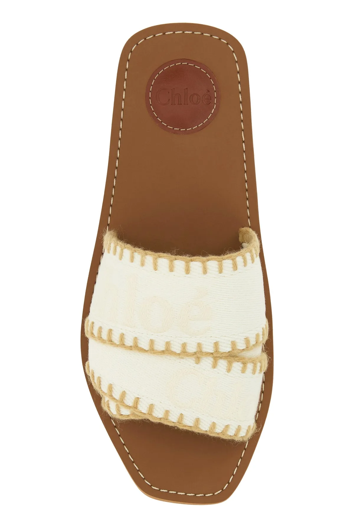 Ivory canvas Woody slippers