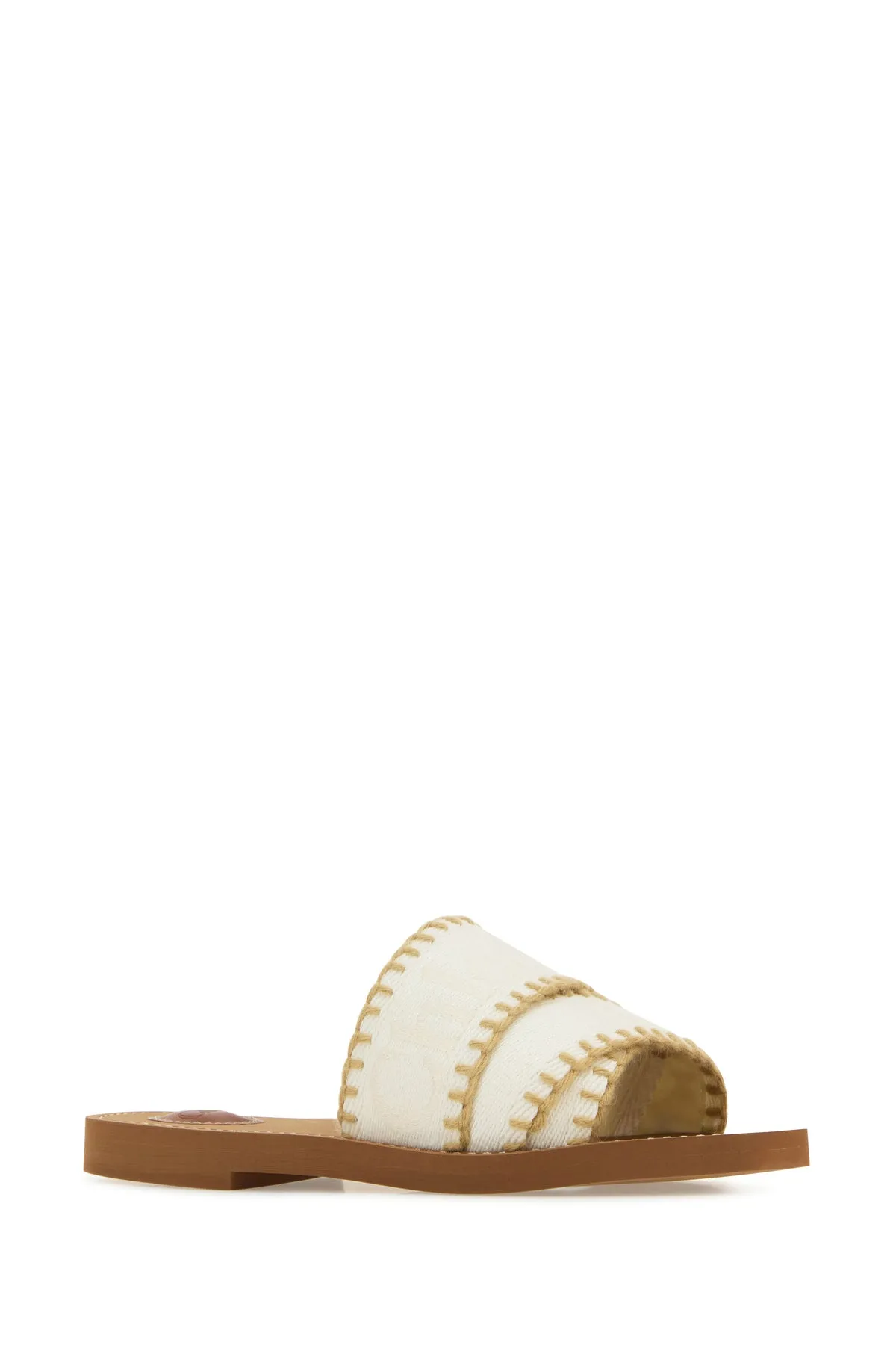 Ivory canvas Woody slippers