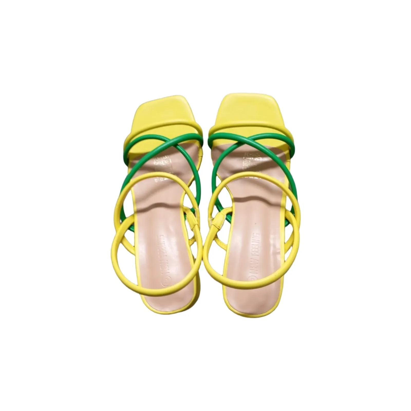 Leather strappy block heel sandals