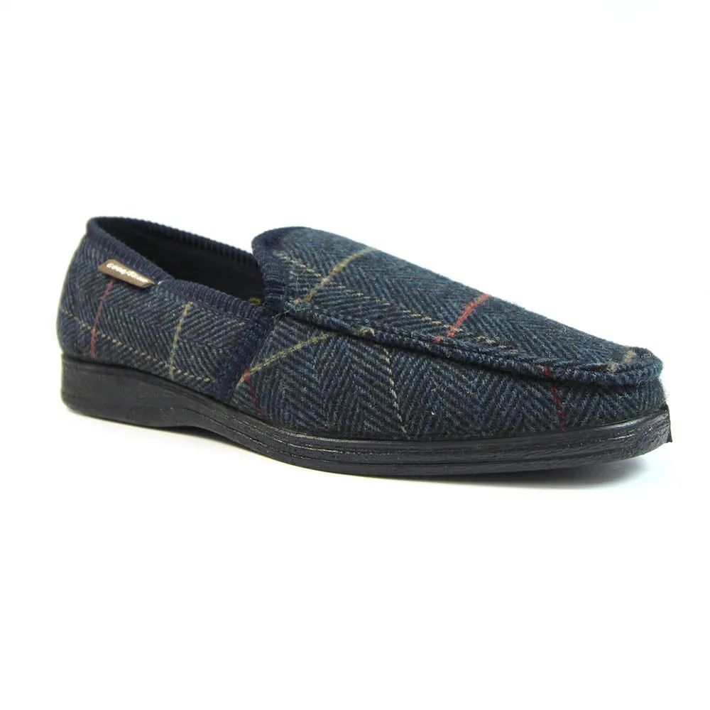 Lunar Men's KMG137 Eisenhower Goodyear Slippers Navy Blue