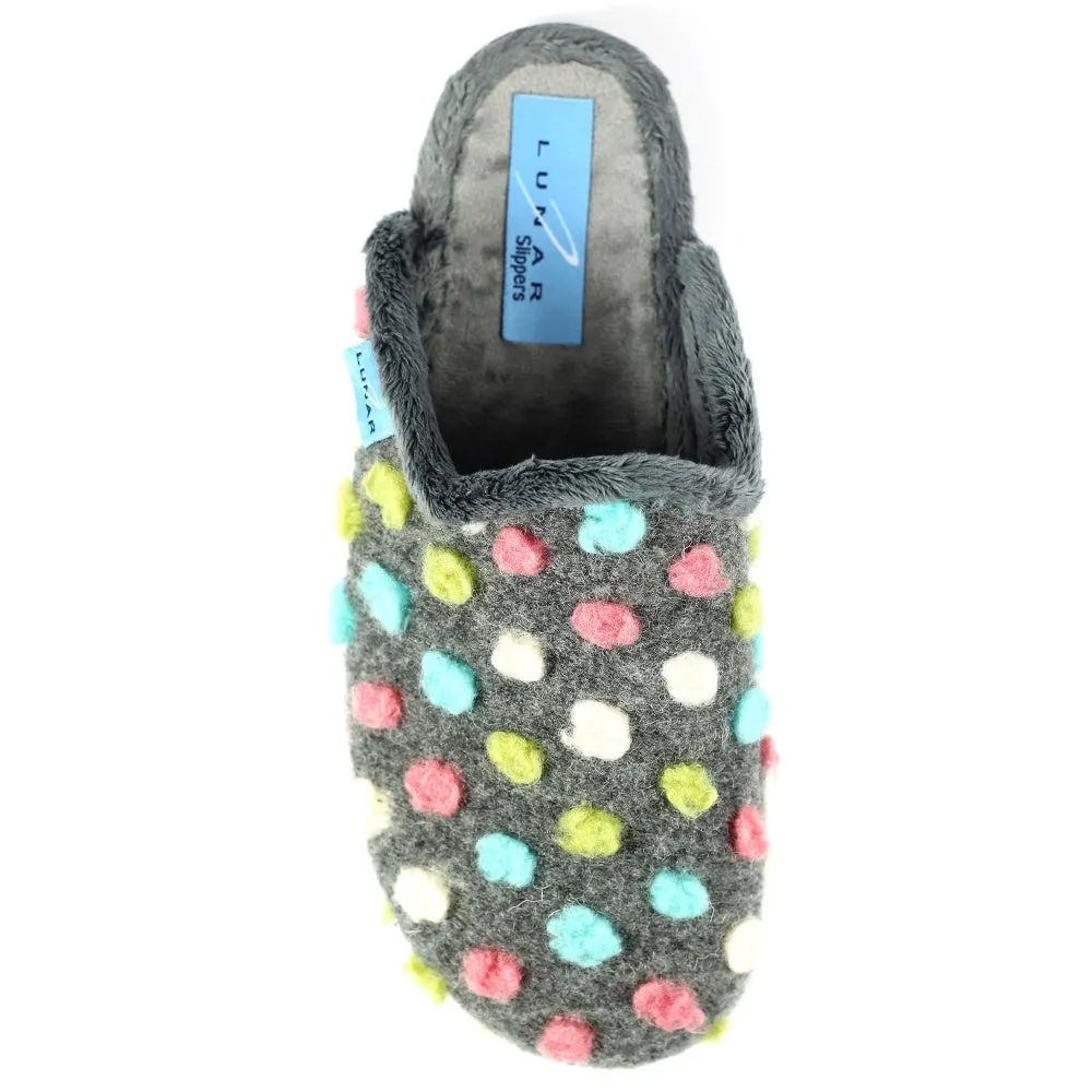Lunar Women's KLA126 Montreal Mule Slippers Grey