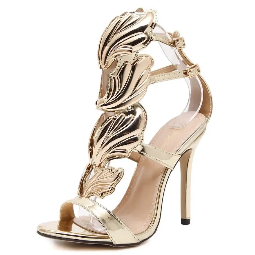 Luxurious Fairy Wings Style Stiletto High Heels Party Sandals