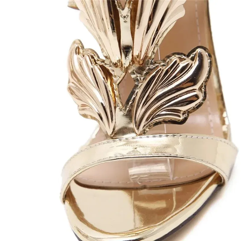 Luxurious Fairy Wings Style Stiletto High Heels Party Sandals