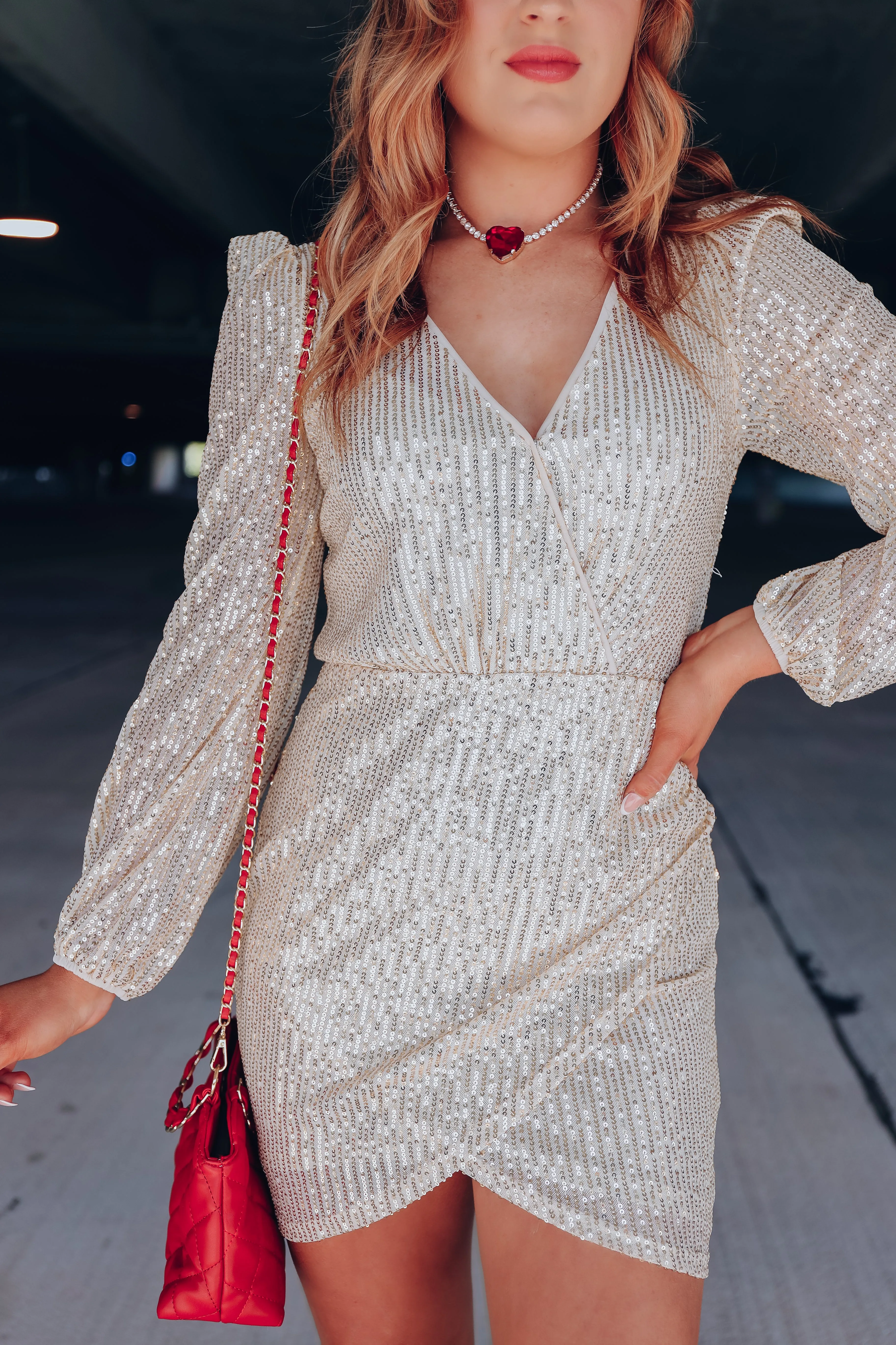 Luxurious Living Wrap Mini Dress - Gold