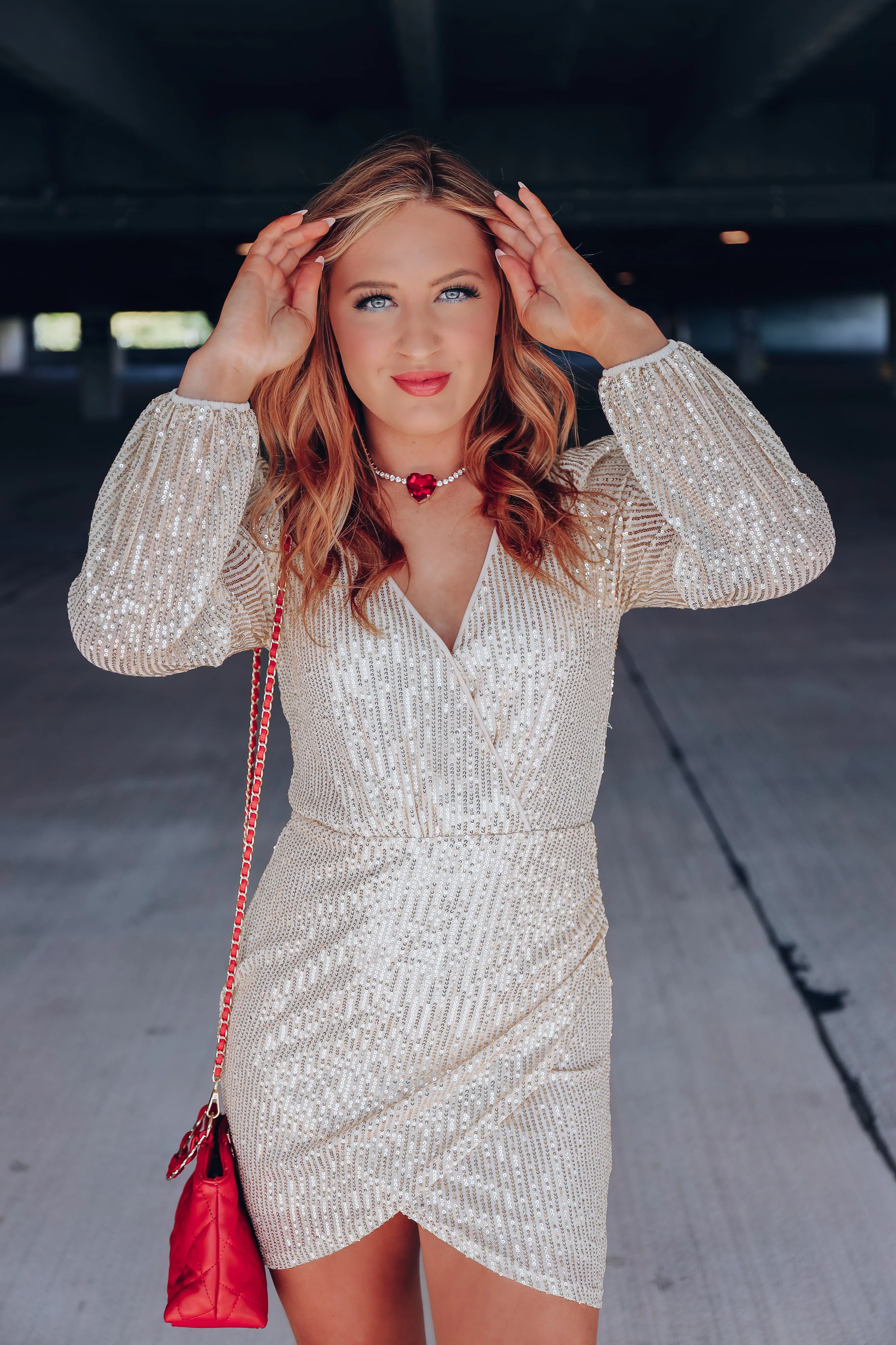 Luxurious Living Wrap Mini Dress - Gold