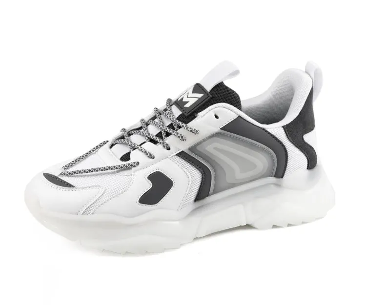 Mazino Stellar Urban Edge Men’s White/Grey Chunky Sneakers