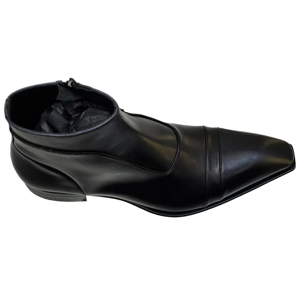 Men's Italian Shoes Jo Ghost 3239 Black Leather Formal Ankle Boots