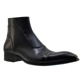 Men's Italian Shoes Jo Ghost 3239 Black Leather Formal Ankle Boots