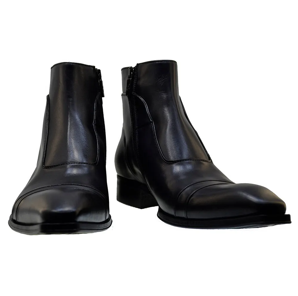 Men's Italian Shoes Jo Ghost 3239 Black Leather Formal Ankle Boots