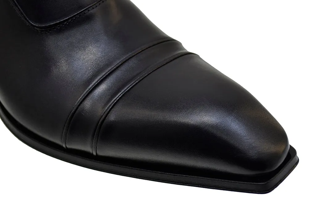 Men's Italian Shoes Jo Ghost 3239 Black Leather Formal Ankle Boots