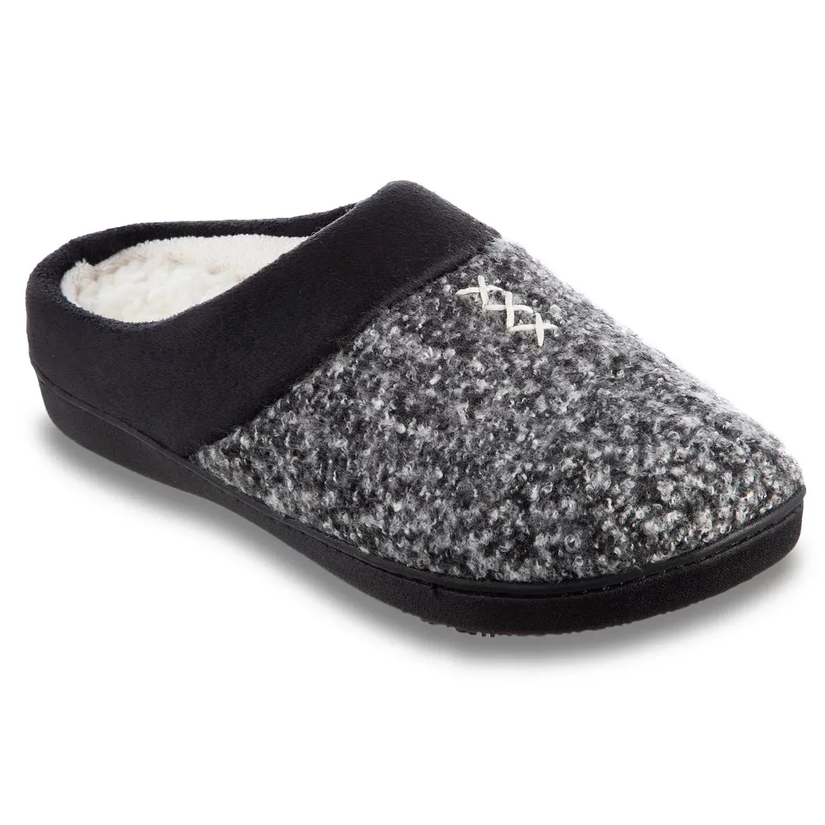 New with tags! Women's isotoner Jessie Tweed Marisol Hoodback Slippers, Sz XL 9.5-10