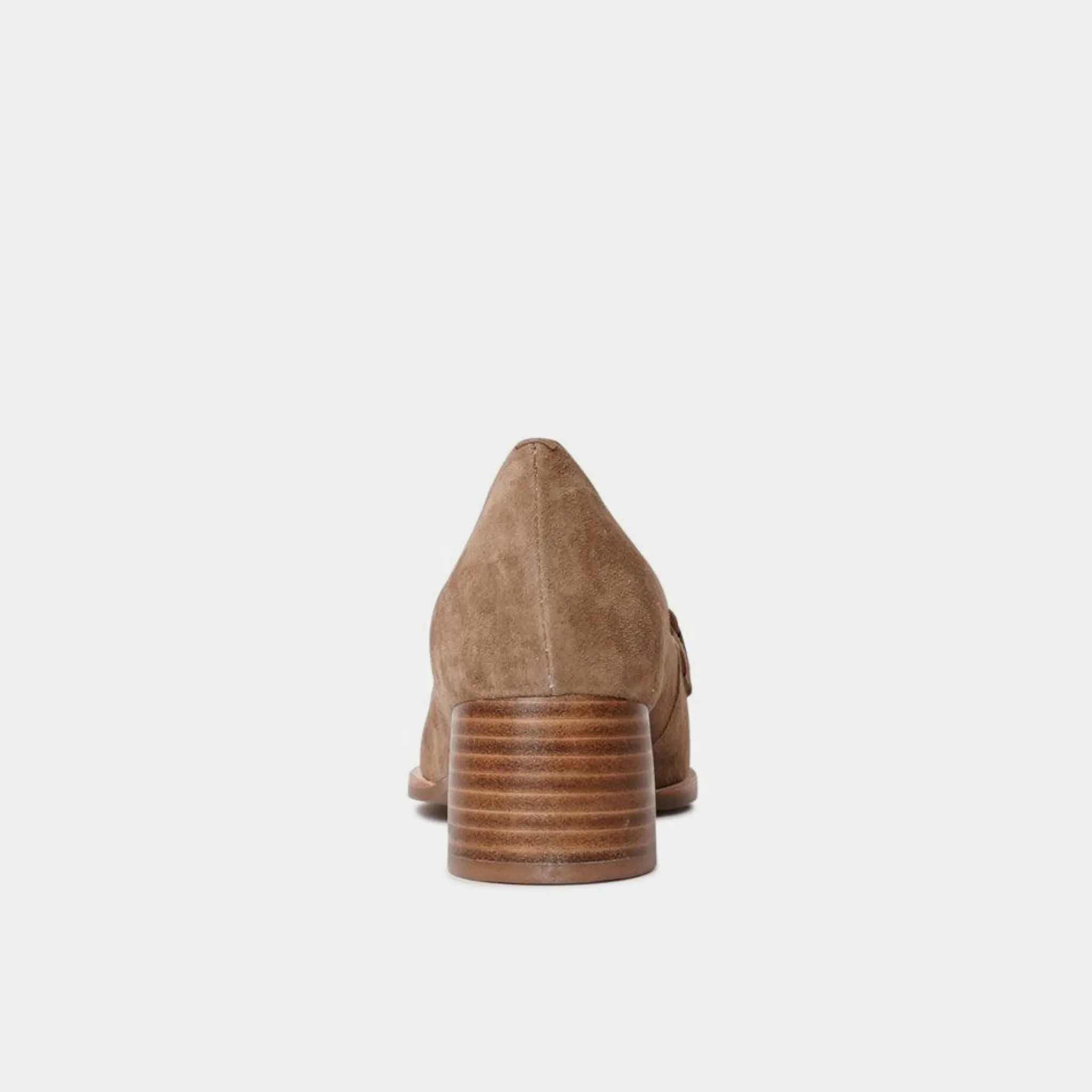 Nomass Light Choc Suede Heeled Loafers