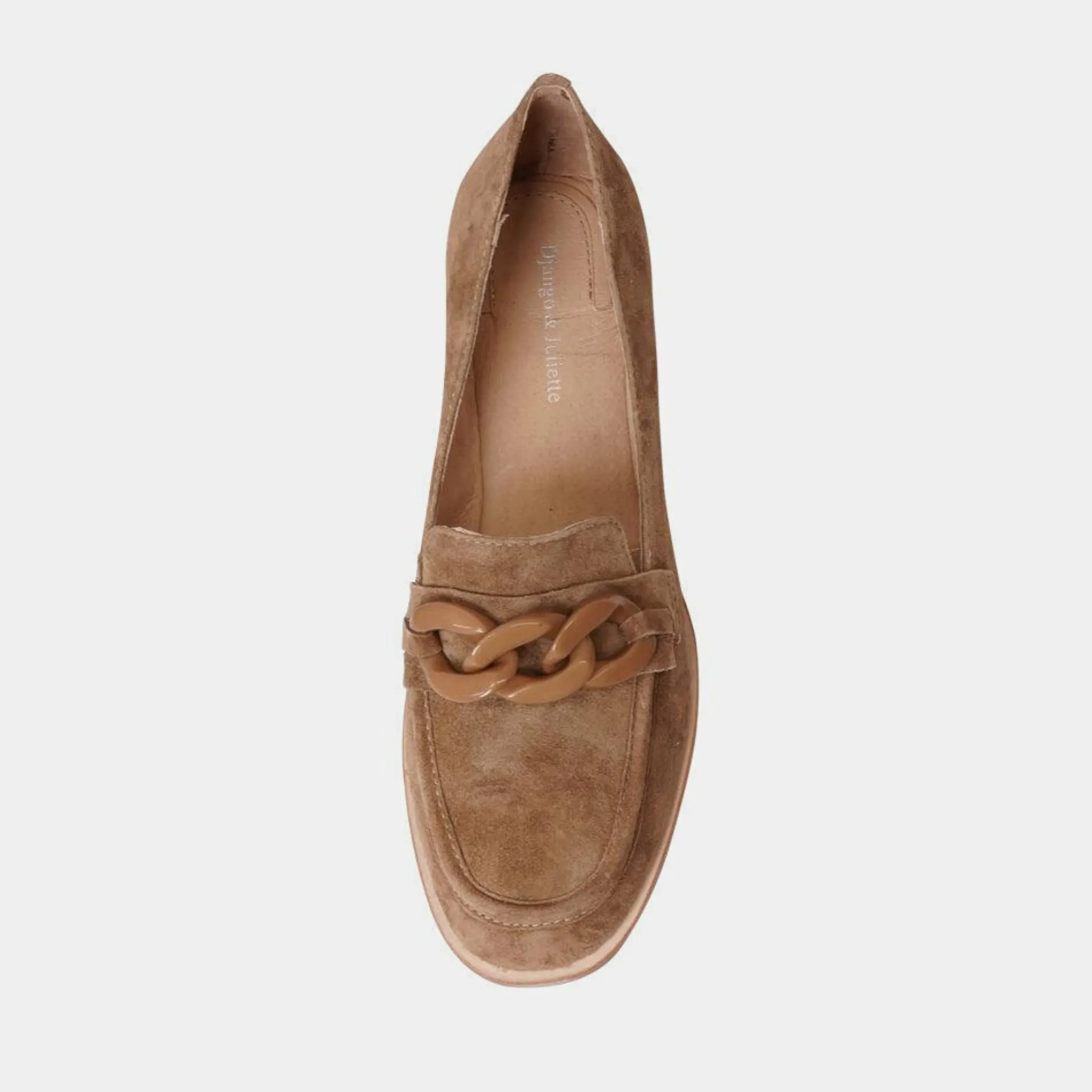 Nomass Light Choc Suede Heeled Loafers