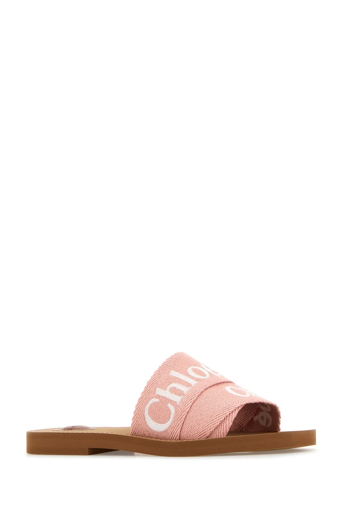 Pink linen Woody slippers
