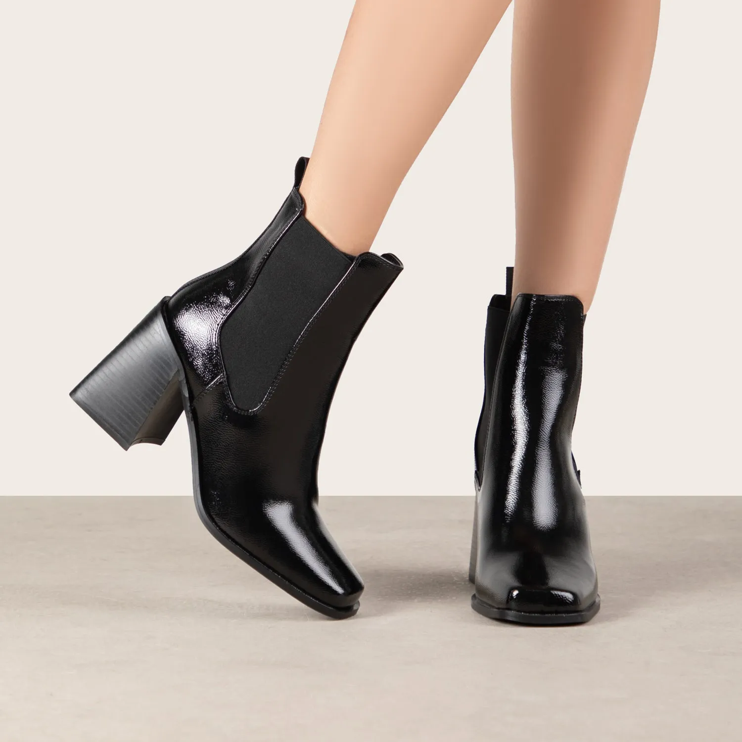 RAID Mariana Block Heeled Ankle Boots in Black