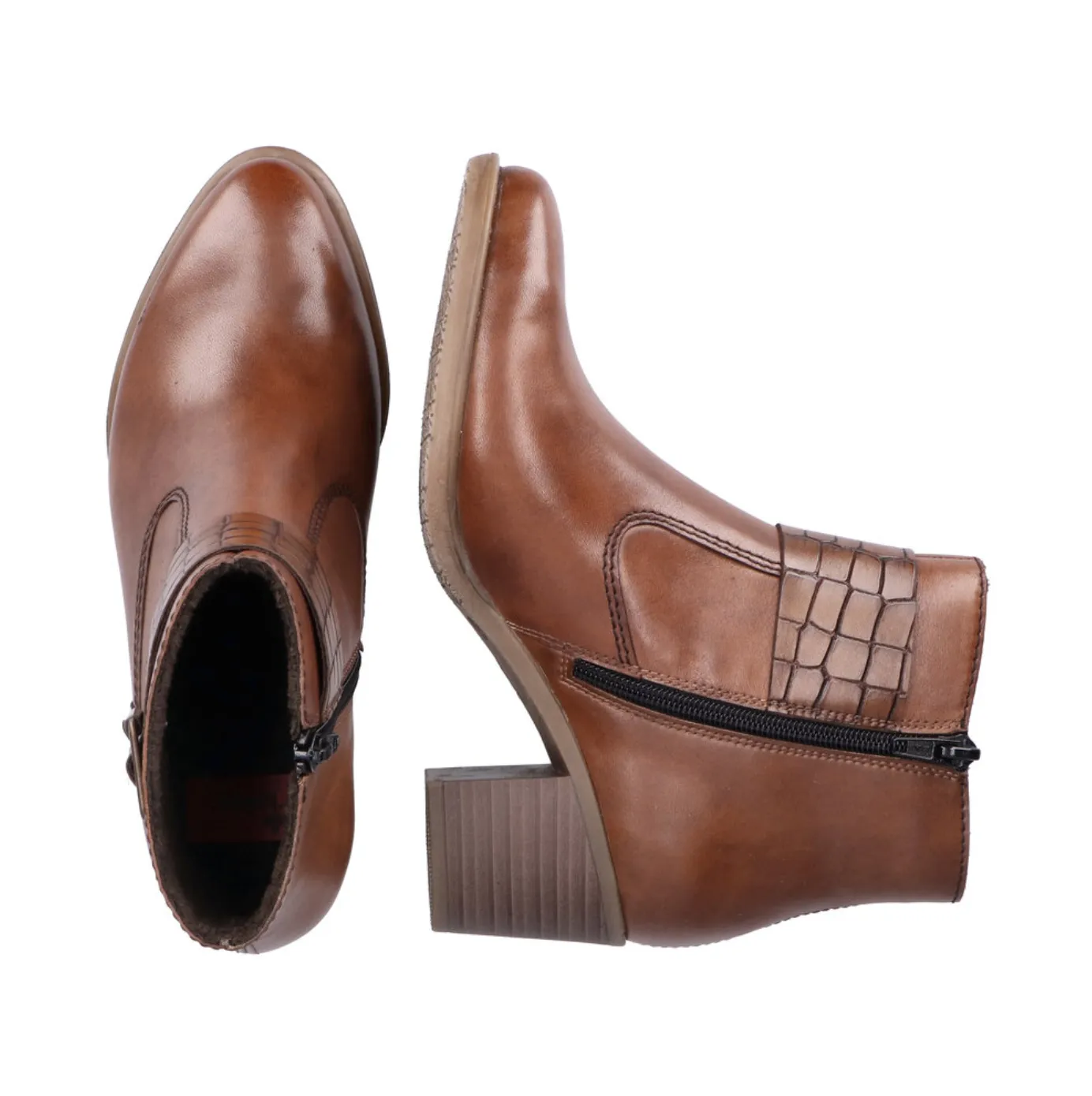 Rieker Womens Fleece Lined Fashion Ankle Boots - Brown