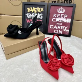 Rose Pointed Toe Heel