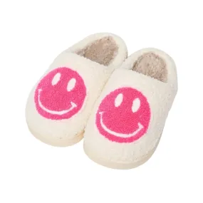 SMILEY FACE PLUSH SLIPPERS