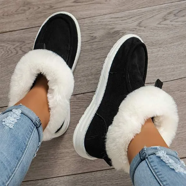 Women's Fleece-lined Flat Heel Slip-on Snow Boots 11735904C