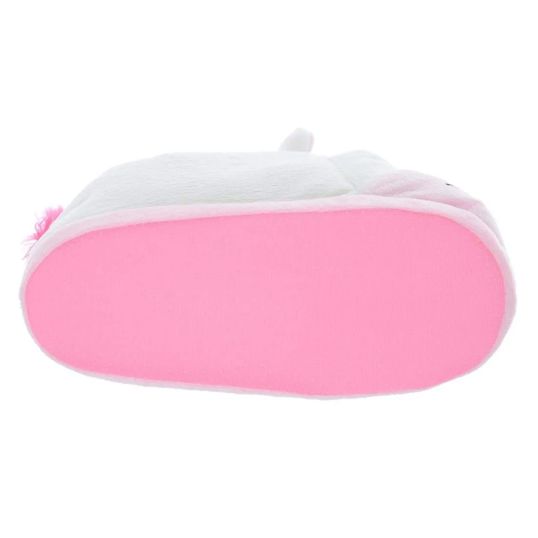 Women's Novelty Unicorn Slippers Pink & White Plush Slip On