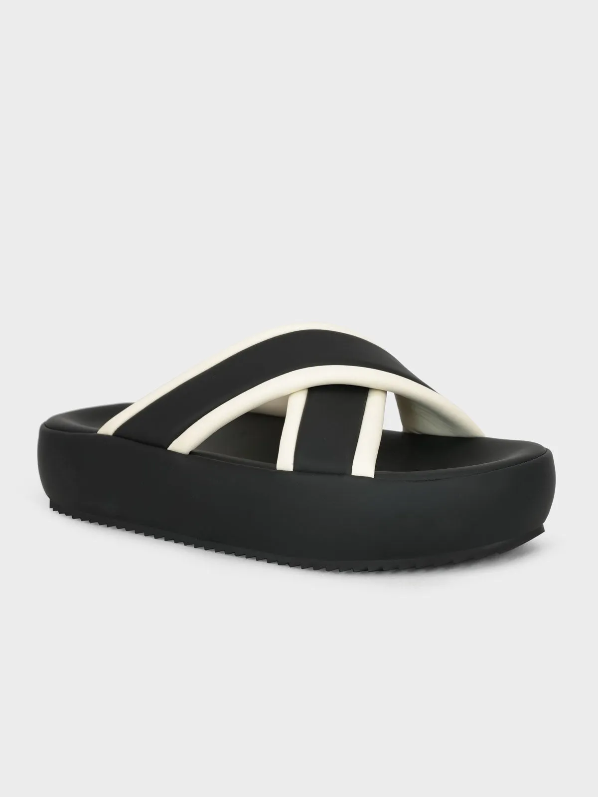 Womens "BOWIE" Cross Over Design Slippers