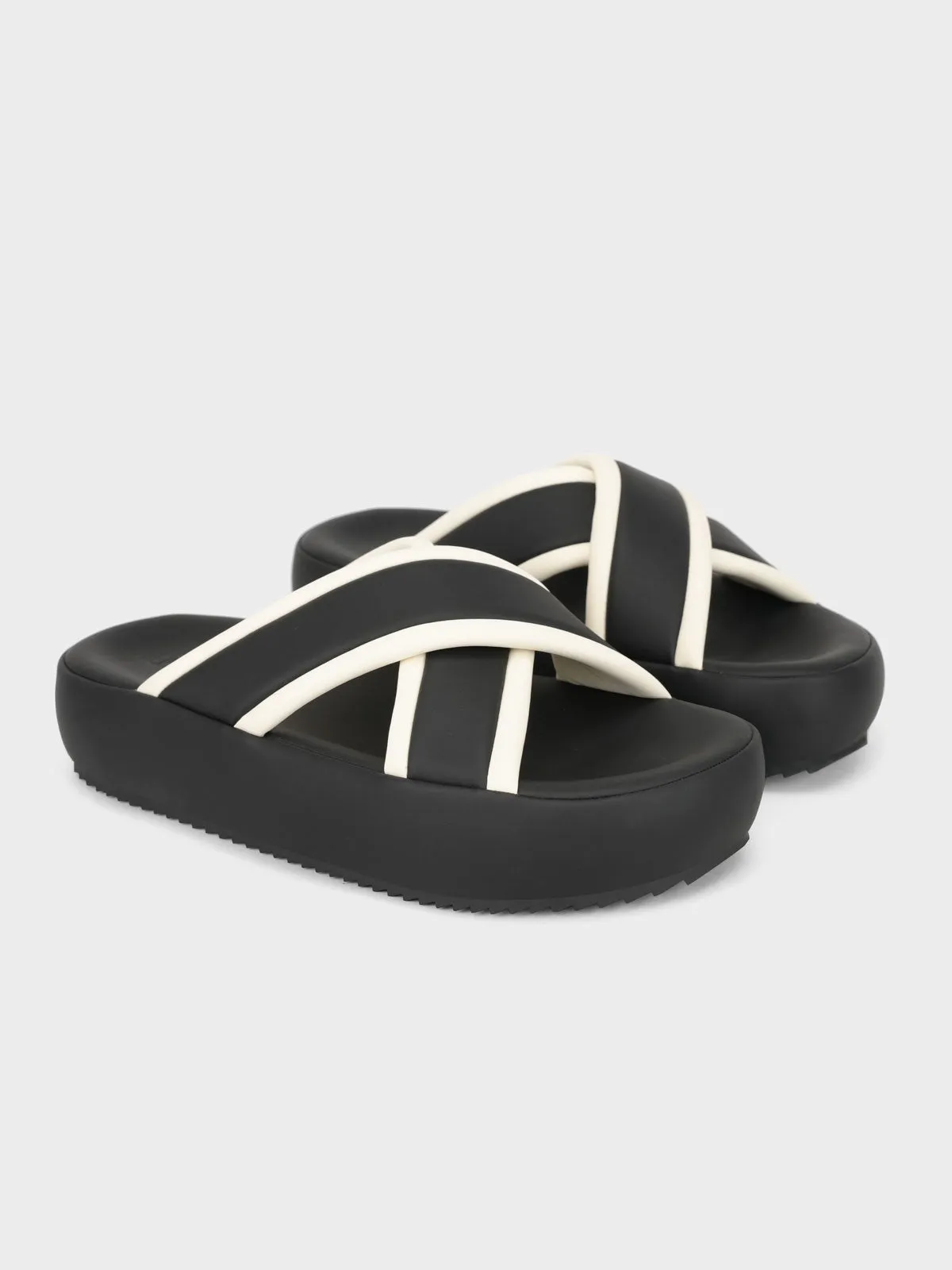 Womens "BOWIE" Cross Over Design Slippers