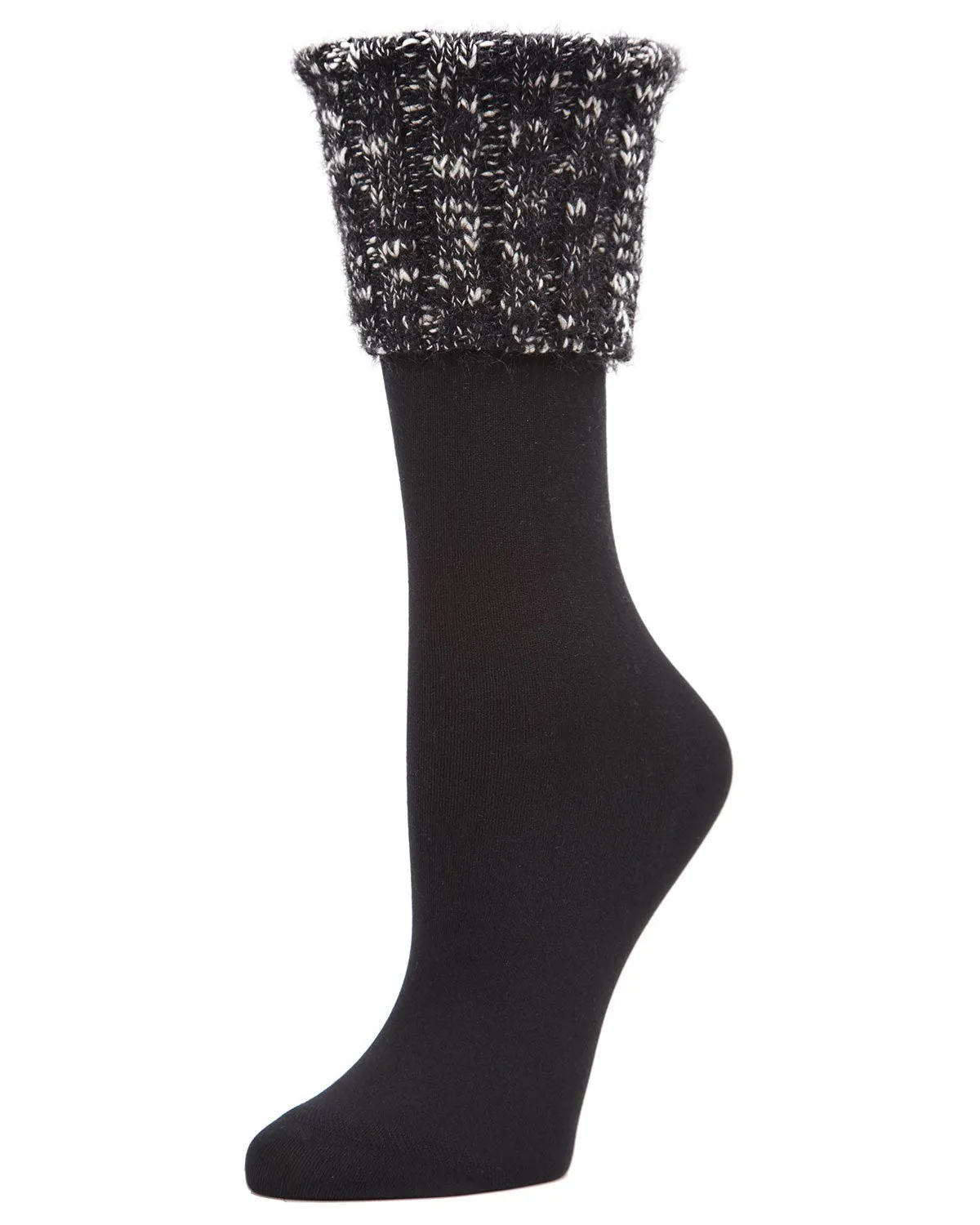 Women's Tonal Ribbed Premium Fleece-Lined Plush Crew Socks